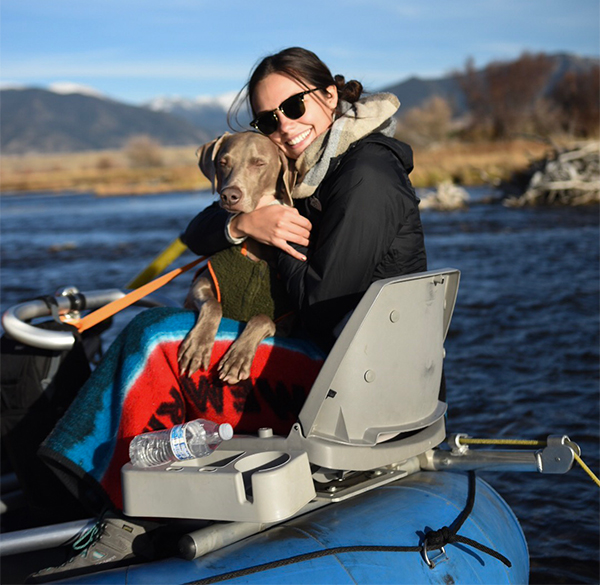 dog on fishing trip